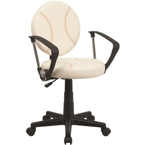 Flash Furniture Baseball Brown and Cream Task Cahirs with Arms