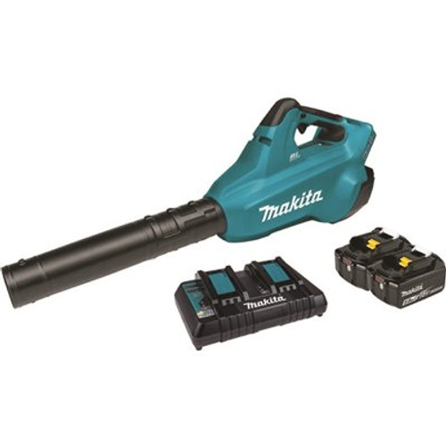 Makita 120 MPH 473 CFM 18-Volt X2 (36-Volt) LXT Lithium-Ion Brushless Cordless Blower Kit with 2 Batteries 5.0Ah and Charger