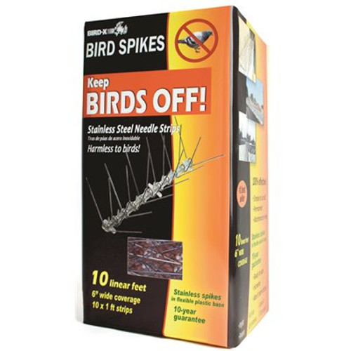 Bird-X 10 ft. Original Extra-Wide Stainless Steel Bird Spikes Bird Control