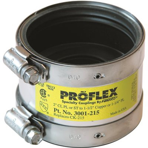 Fernco PROFLEX SHIELDED COUPLING, 1-1/2 IN. TO 1-1/4 IN.