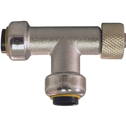 Tectite 1/4 in. Chrome-Plated Brass Push-To-Connect x 1/4 in. Push-To-Connect x 3/8 in. Compression Stop Valve Tee