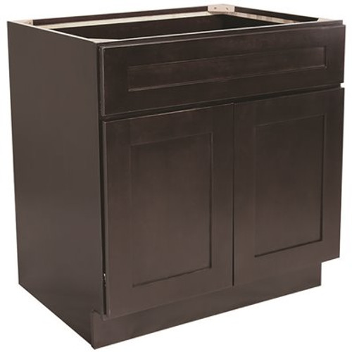 Design House Brookings Plywood Ready to Assemble Shaker 36x34.5x24 in. 2-Door Sink Base Kitchen Cabinet in Espresso