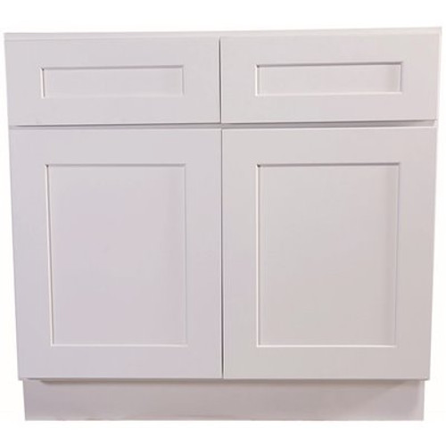 Design House Brookings Plywood Ready to Assemble Shaker 48x34.5x24 in. 2-Door 2-Drawer Base Kitchen Cabinet in White