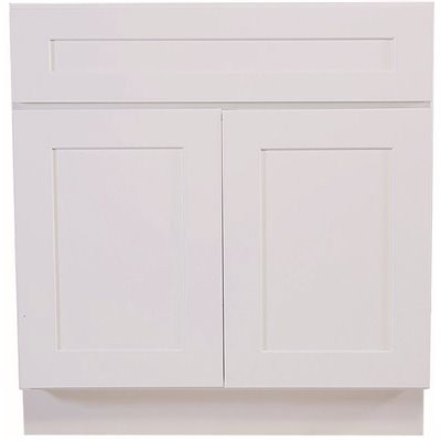 Design House Brookings Plywood Ready to Assemble Shaker 48x34.5x24 in. 2-Door Base Kitchen Cabinet Sink in White