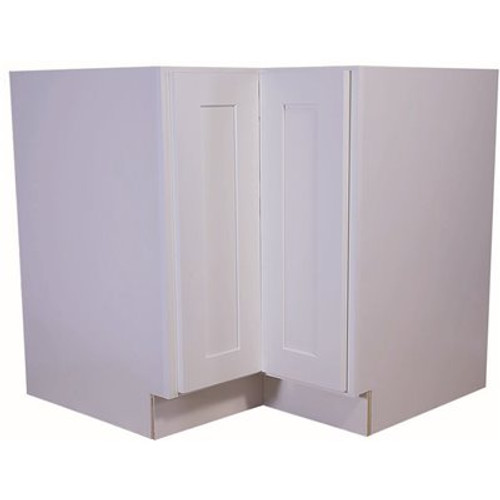 Design House Brookings Plywood Ready to Assemble Shaker 36x34.5x24 in. 2-Door Lazy Susan Corner Base Kitchen Cabinet in White