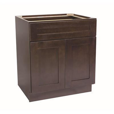 Design House Brookings Plywood Ready to Assemble Shaker 30x34.5x24 in. 2-Door 1-Drawer Base Kitchen Cabinet in Espresso