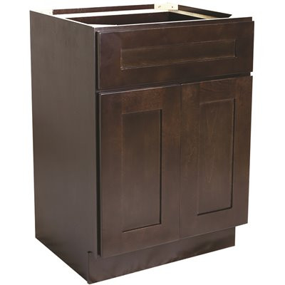 Design House Brookings Plywood Ready to Assemble Shaker 24x34.5x24 in. 2-Door 1-Drawer Base Kitchen Cabinet in Espresso