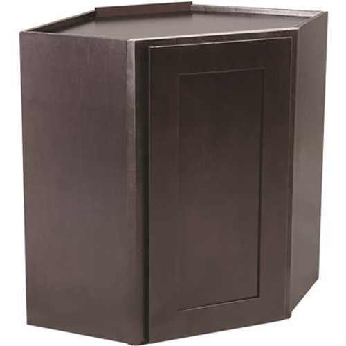 Design House Brookings Plywood Ready to Assemble Shaker 24x30x12 in. 1-Door Wall Corner Kitchen Cabinet in Espresso