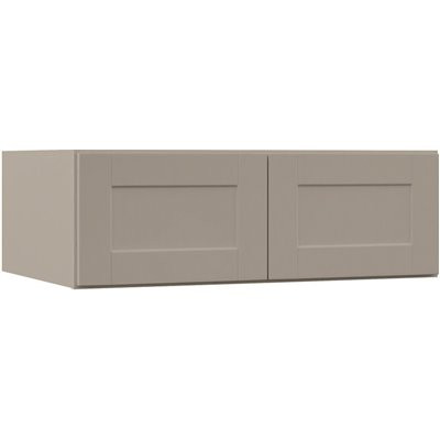 Hampton Bay Shaker Assembled 36x12x24 in. Above Refrigerator Deep Wall Bridge Kitchen Cabinet in Dove Gray