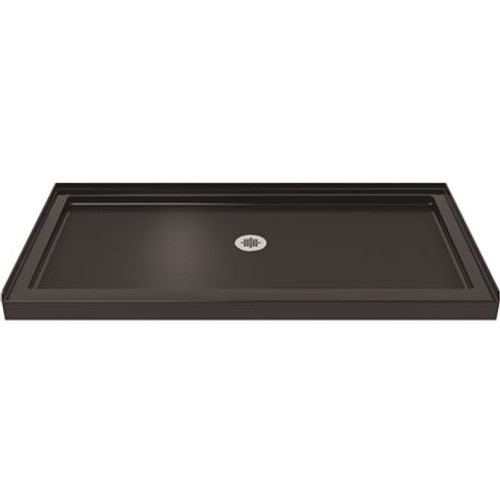 DreamLine SlimLine 54 in. W x 32 in. D Single Threshold Shower Base in Black with Center Drain