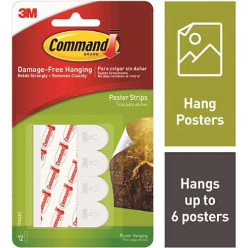 Command Small Poster Strips (Case of 36,12-Pack)