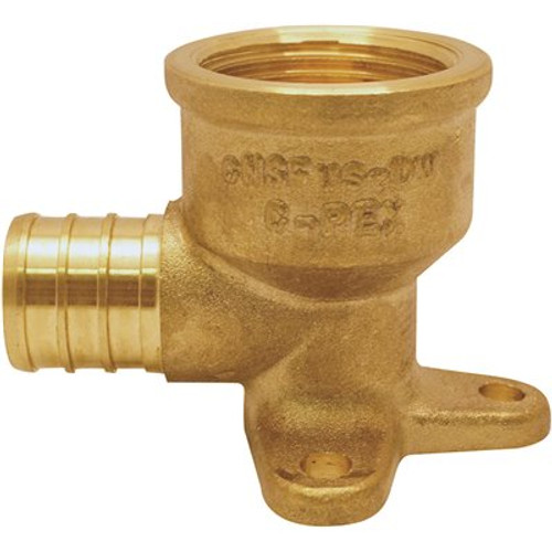 Apollo 1/2 in. Brass PEX-B Barb x 1/2 in. Female Pipe Thread Adapter 90-Degree Drop-Ear Elbow