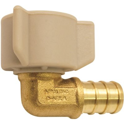 Apollo 1/2 in. Brass PEX-B Barb x 1/2 in. Female Swivel 90-Degree Elbow