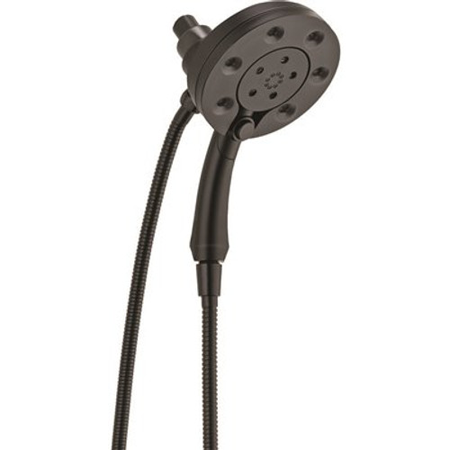 Delta In2ition Two-in-One 4-Spray 3 in. Dual Wall Mount Fixed and Handheld H2Okinetic Shower Head in Matte Black