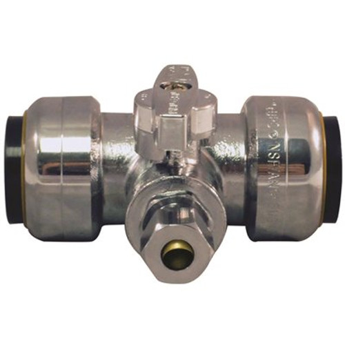 Tectite 3/4 in. Push-To-Connect x 3/4 in. Push-To-Connect x 1/4 in. Compression Service Stop Tee