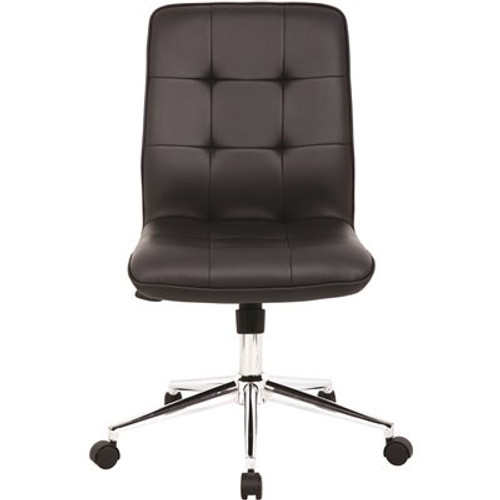 BOSS Office Products Contemporary Task Chair Black Vinyl Cover with Ergonomic Seat Height Adjustment
