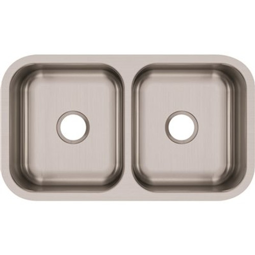 Elkay Dayton Undermount Stainless Steel 32 in. 50/50 Double Bowl Kitchen Sink