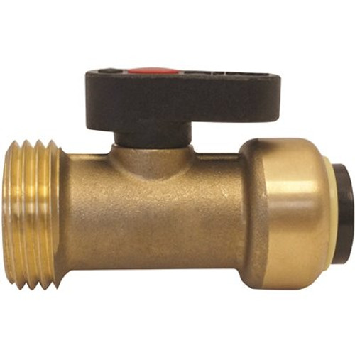 Tectite 1/2 in. Brass Push-To-Connect x 3/4 in. Male Hose Thread Straight Washing Machine Ball Valve