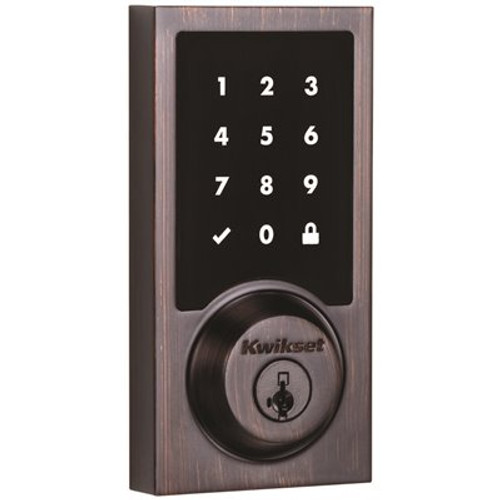 Z-Wave SmartCode 916 Touchscreen Contemporary Single Cylinder Venetian Bronze Keypad Electronic Deadbolt with SmartKey