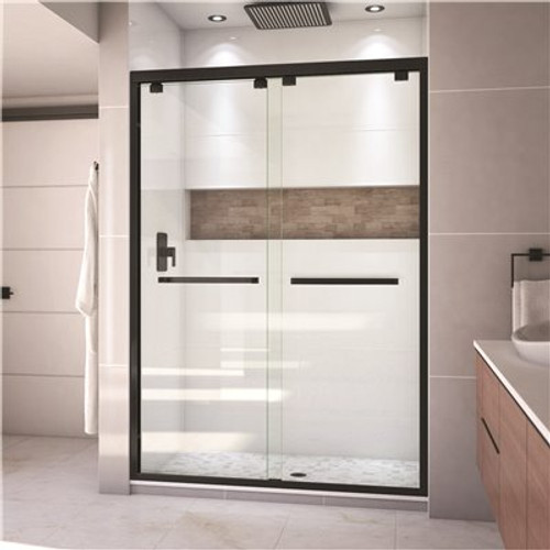 DreamLine Encore 54 in. x 76 in. Frameless Sliding Shower Door in Satin Black