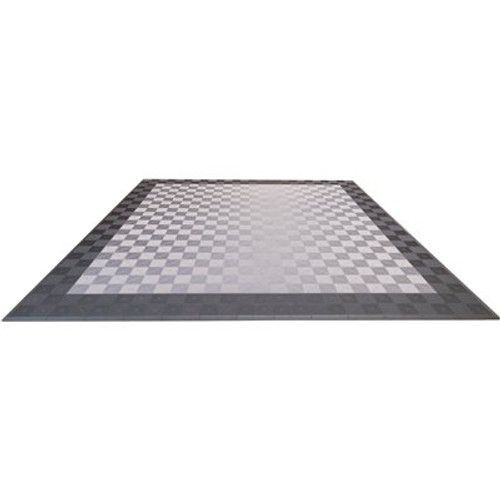Swisstrax Grey and Silver Double Car Pad Ribtrax Modular Tile Flooring (268 sq. ft./case)