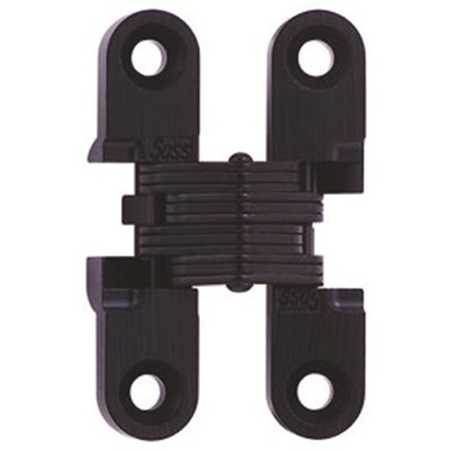 SOSS 3/8 in. x 1-11/16 in. Black E-Coat Steel Invisible Hinge (2-Pack)