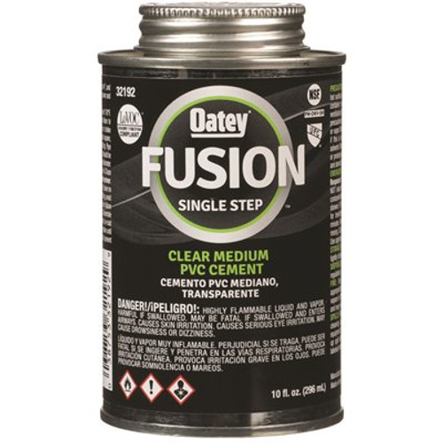 OATEY Fusion One-Step 10 oz. Clear PVC Cement