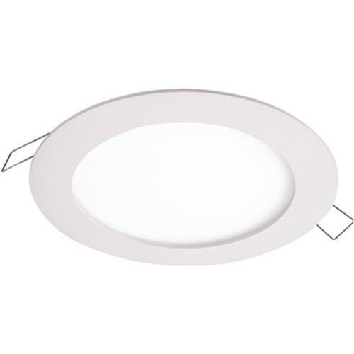 Halo SMD-DM 6 in. 3000K Remodel Canless Lens White Round Integrated LED Recessed Light Kit Surface Mount Trim Kit