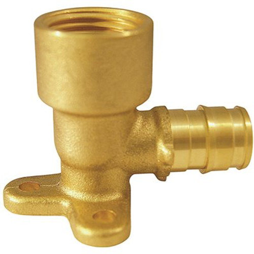 Apollo 1/2 in. Brass PEX-A Expansion Barb x 1/2 in. Female Pipe Thread Adapter 90-Degree Drop-Ear Elbow