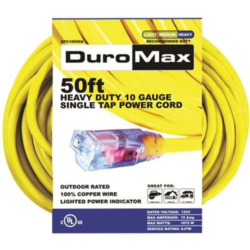 DUROMAX 50 ft. 10/3-Gauge Single Tap Heavy-Duty Extension Power Cord