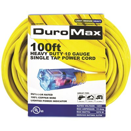 DUROMAX 100 ft. 10/3-Gauge Single Tap Extension Power Cord