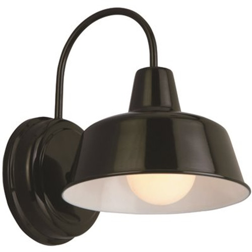 Design House Mason 1-Light Satin Black Outdoor Wall Light Sconce