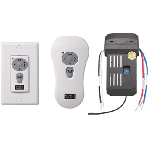 Ceiling Fan Control and Receiver with Three Speed Dimming Transmitter - Includes Enclosure for Remote or Plates for Wall