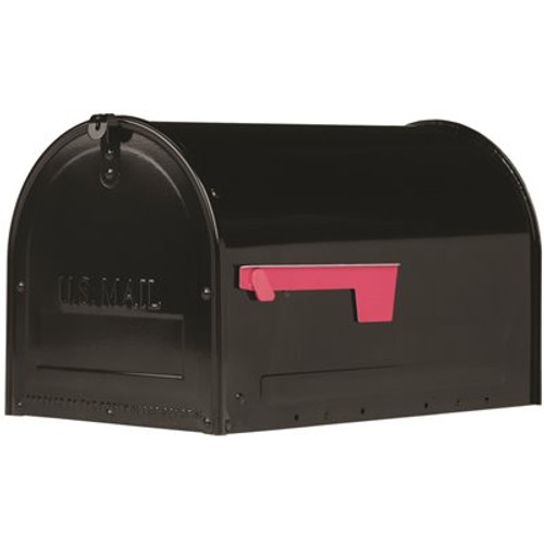 GibraltarÂ Mailboxes Marshall Black, Large, Steel, Locking, Post Mount Mailbox