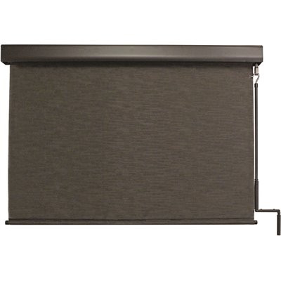 SeaSun Siesta Cordless Hand Crank UV Protection PVC Premium Exterior Roller Shade 72 in. W x 96 in. L
