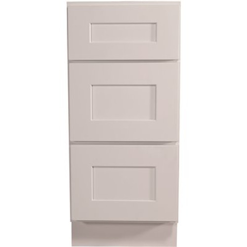 Design House Brookings Plywood Assembled Shaker 12x34.5x24 in. 3-Drawer Base Kitchen Cabinet in White