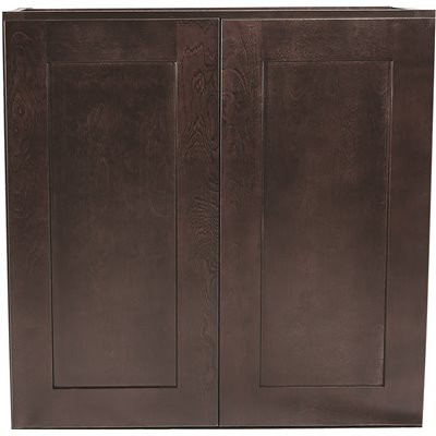 Design House Brookings Plywood Assembled Shaker 27x30x12 in. 2-Door Wall Kitchen Cabinet in Espresso