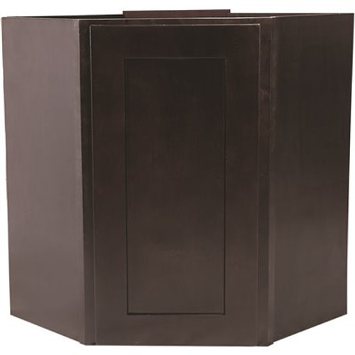 Design House Brookings Plywood Assembled Shaker 24x30x12 in. 1-Door Corner Wall Kitchen Cabinet in Espresso