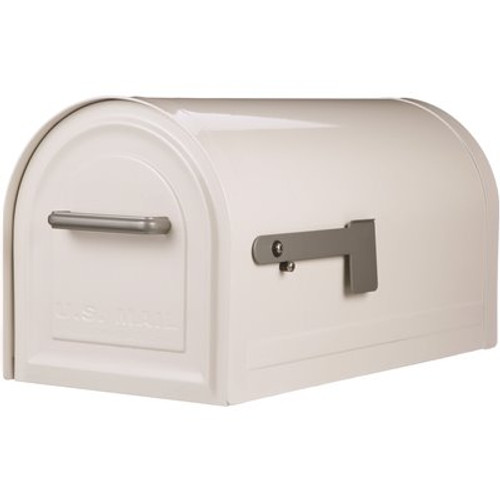 Gibraltar Mailboxes Reliant White, Large, Steel, Locking, Post Mount Mailbox