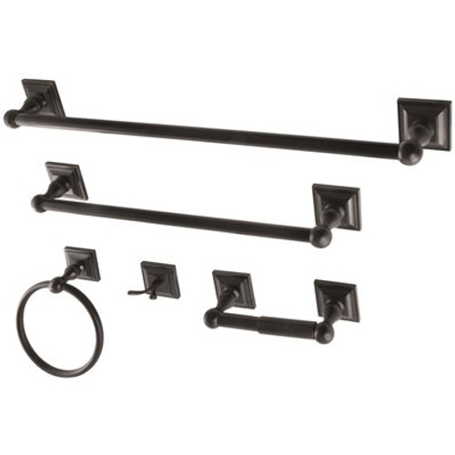 Kingston Brass Serano 5-Piece Bathroom Accessory Set in Black