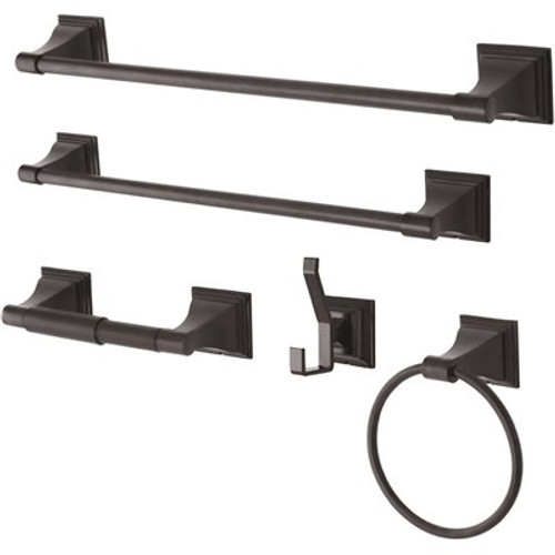 Kingston Brass Monarch 5-Piece Bathroom Accessory Set in Black