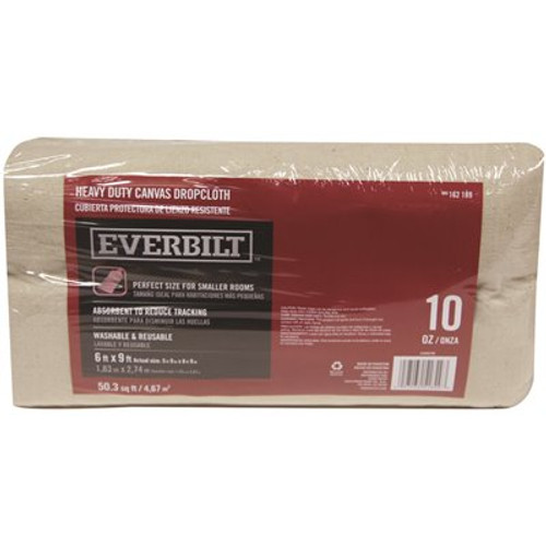 Everbilt 6 Ft x 9 Ft Heavy Duty Canvas Drop Cloth