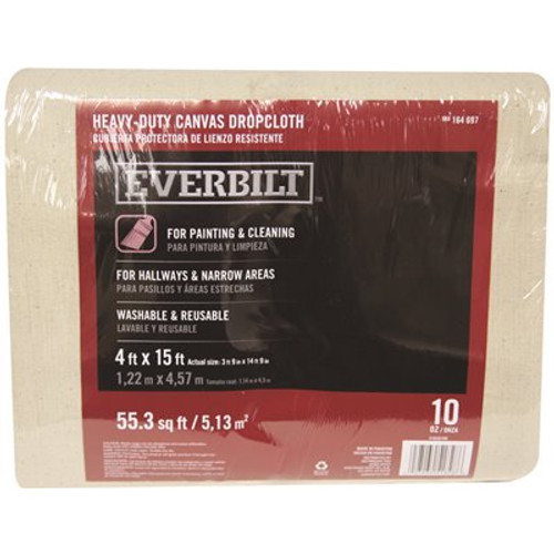 Everbilt 4 ft. x 15 ft. 10 oz. Canvas Drop Cloth