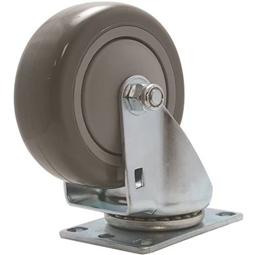 SNAP-LOC 4 in. Polyurethane Swivel Plate Caster with 375 lbs. Load Rating
