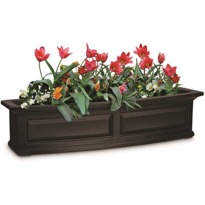 Mayne Nantucket 48 in. x 11.5 in. Self-Watering Espresso Polyethylene Window Box