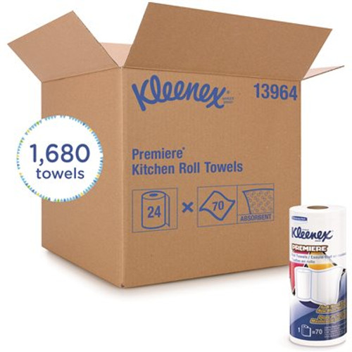 Kleenex Cloth-Like Perforated Towels Premier Kitchen Paper Towels (24-Rolls/Case, 70 Paper Towels/Roll)