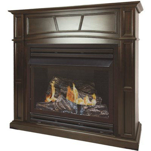 Pleasant Hearth 32,000 BTU 46 in. Full Size Ventless Natural Gas Fireplace in Tobacco