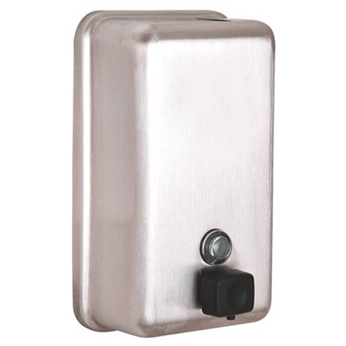 Alpine Industries 1200 ml Vertical Manual Surface-Mounted Stainless Steel Liquid Soap Dispenser