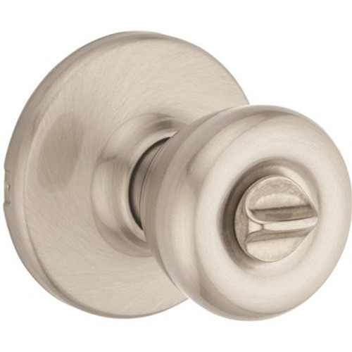 Kwikset Tylo Satin Nickel Bed/Bath Featuring Microban Antimicrobial Technology Door Knob with Lock