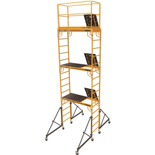 Safeclimb Baker Style 19.6 ft. x 10.1 ft. x 6.1 ft. Steel Scaffold Tower Platform with Wheels, 1000 lbs. Load Capacity
